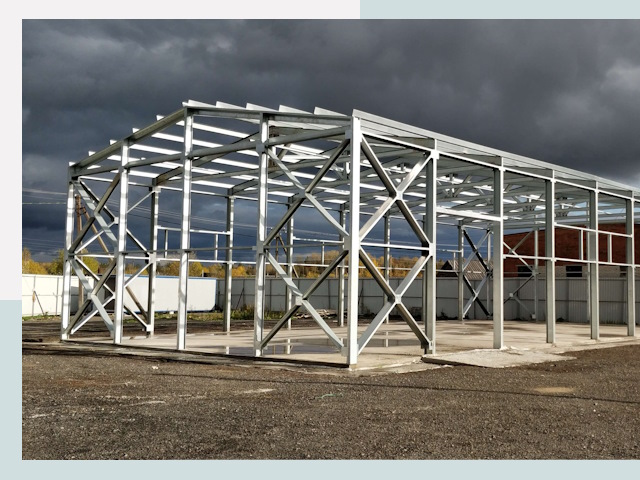 Двускатные ангары в Людиново от 611 руб. за квадрат